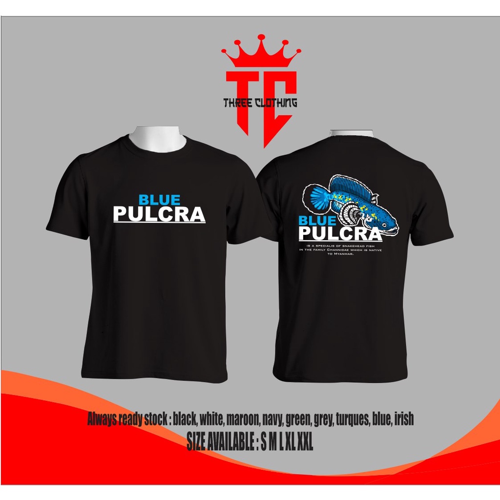 Kaos / Baju SNAKEHEAD FISH THE PREDATOR KAOS IKAN CHANNA Blue Pulcra Terlaris TERBARU