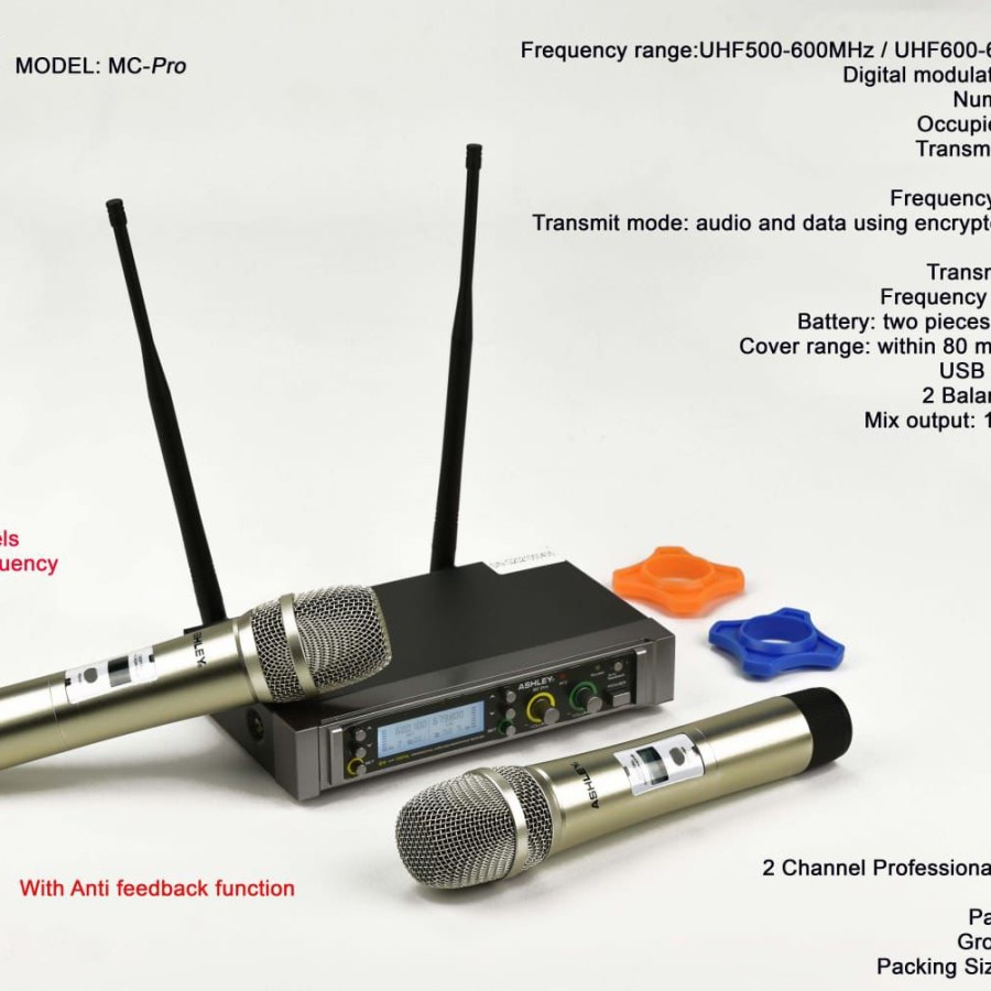 Mic microphone wireless werles weles ashley mc pro mcpro original