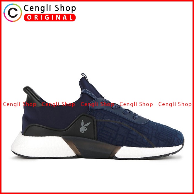 SEPATU SNEAKER PLAYBOY PRIA ORIGINAL CASUAL BRANDED BIRU NAVY PL95