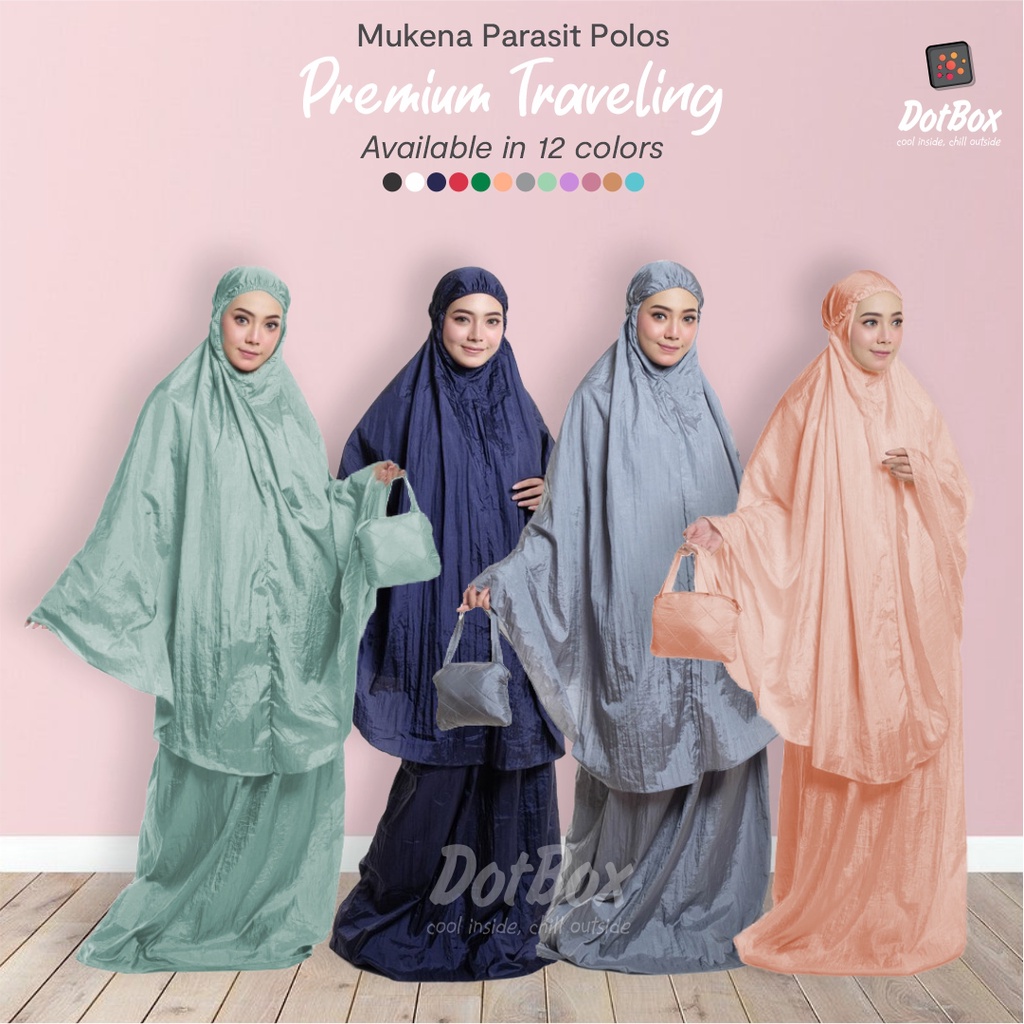 Mukena Traveling Parasit Premium / Mukena Parasut Dewasa bahan Adem / Mukena Tas bukan Loufie