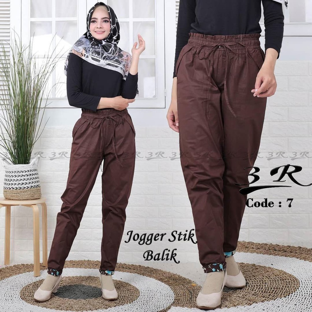 CELANA KATUN STRETCH HAREM STIK BALIK