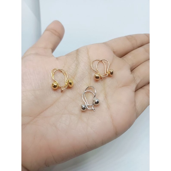 anting perak 925 asli berlapis mas anting  kait perak pentul polos