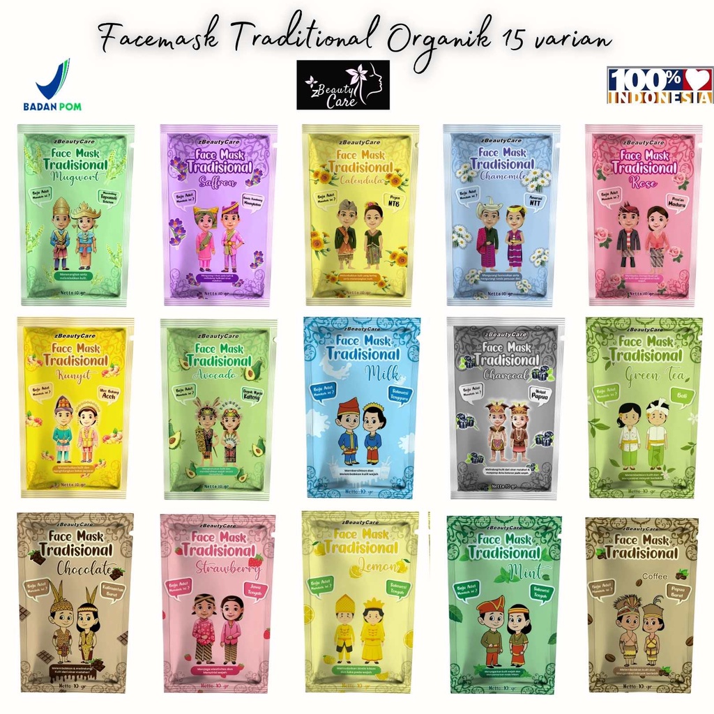 Face &amp; Body mask Organik traditional 10gr murah traditional