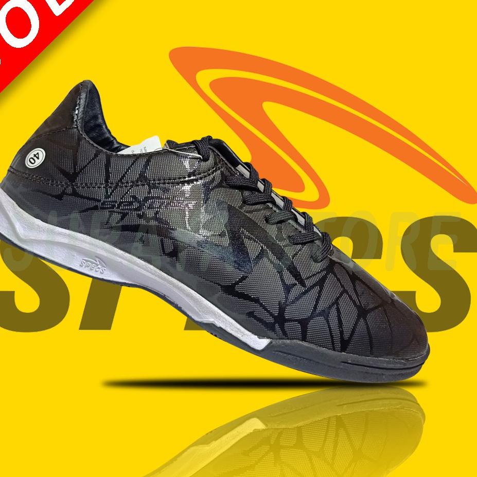 Penjualan Terbanyak.. sepatu futsal putsal footsal SPECS SPYDER HITAM POLOS futsal murah
