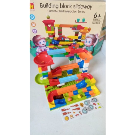 Mainan Anak Building Block Slideway block jalur luncur