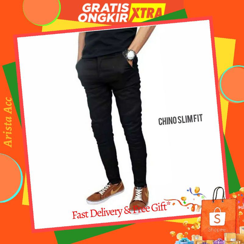 Celana Chino Panjang Pria Model Slimfit Size 27 - 38