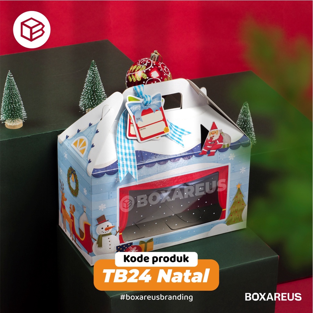 Box Toples Kue Kering Packaging Natal Christmas Hampers Kemasan Cookies | TB24 NATAL