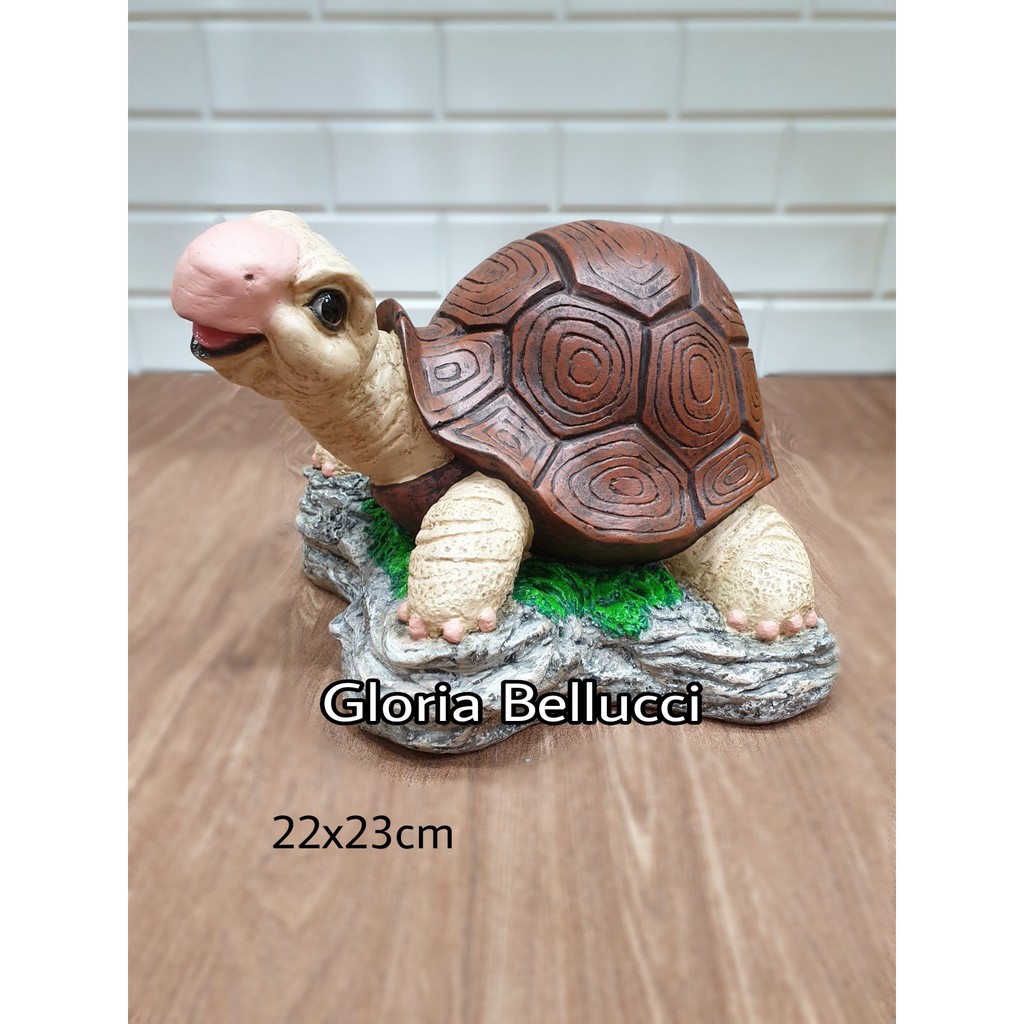 patung pajangan kura2 sulcata hiasan dekorasi kura kura kolam taman