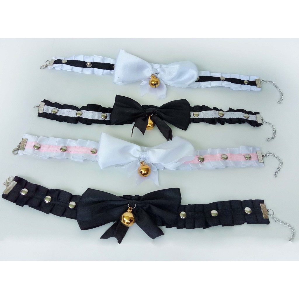 CSP020 – Kalung Choker Pita Maid Lolita Harajuku Aksesoris Cosplay Lucu Kawaii