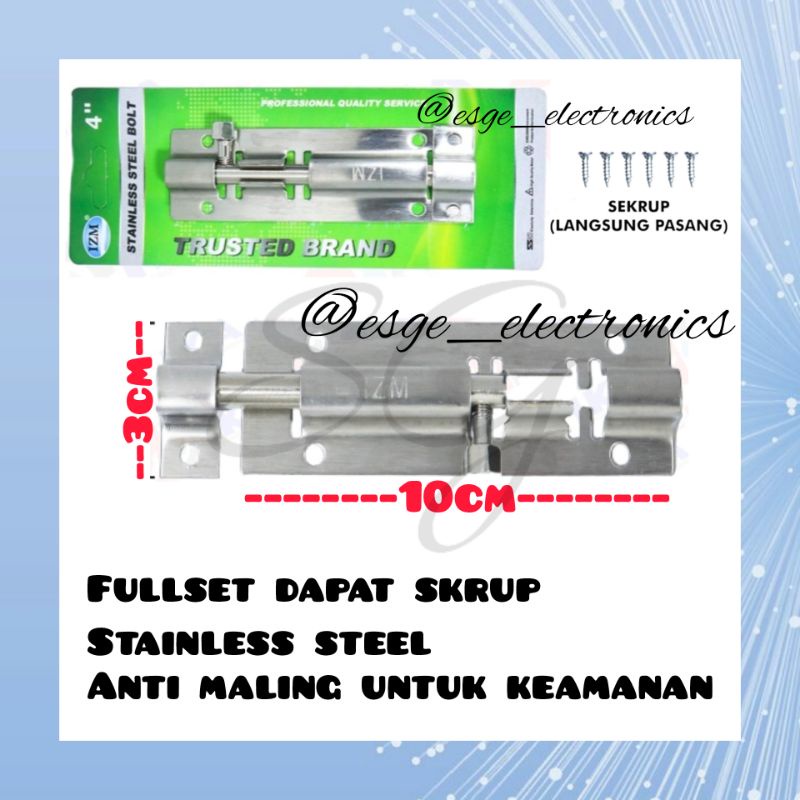 GRENDEL PINTU STAINLESS STEEL GRENDEL JENDELA SLOT PINTU 4 INCH 8 10 12 INCH IZM GERENDEL PINTU STAINLESS STEEL SLOT PINTU GRENDEL 3 INCH 4 INCH GRENDELPINTU GRENDEL STANLIS GRENDEL TEMPAT KUNCI GEMBOK PLAT GEMBOK PLAT KUNCI PINTU JENDELA