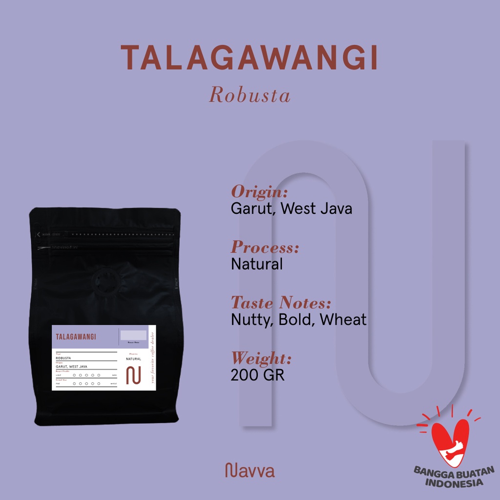 

Biji Kopi / Coffee Beans Premium Fine Robusta Talagawangi 200 Gram