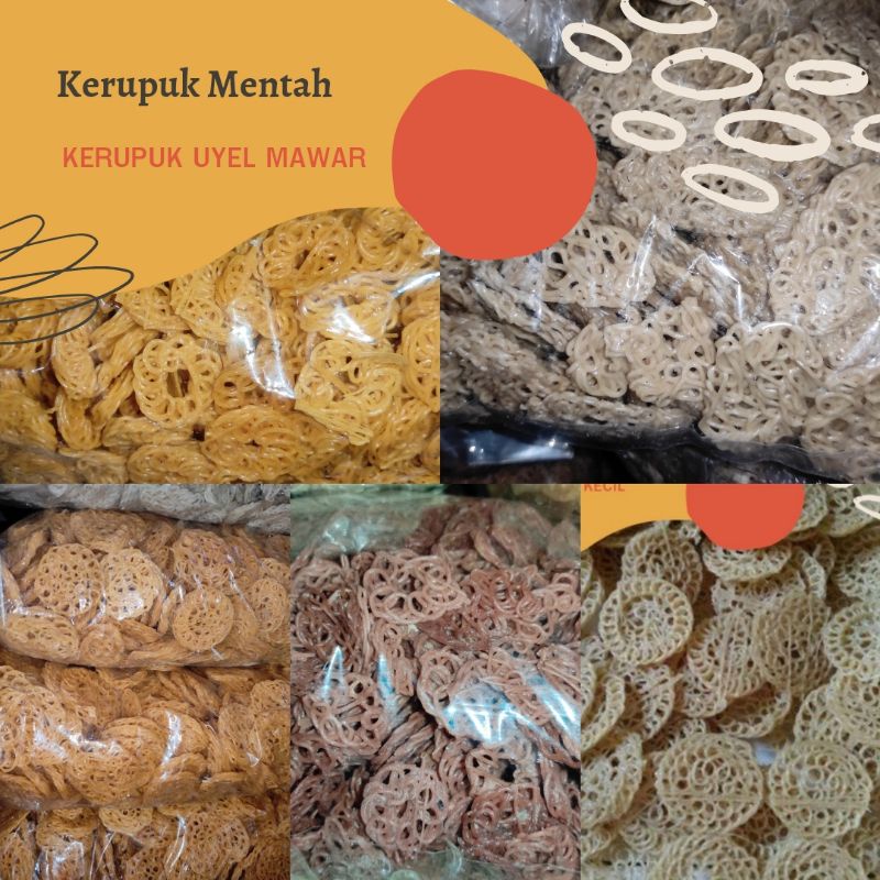 

[ 1 KG ] KERUPUK UYEL MAWAR PUTIH KUNING TERASI / KRUPUK MENTAH UYEL BESAR KECIL / KRECEK UYEL