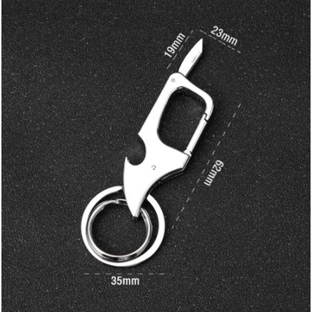 Gantungan Kunci pisau lipat pocket EDC Mini Pembuka Buka Botol Unik Keychain bottle Opener Carabiner