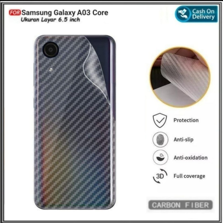 New Skin Carbon SAMSUNG GALAXY A03 CORE Back Skin Protect Body Back Handphone
