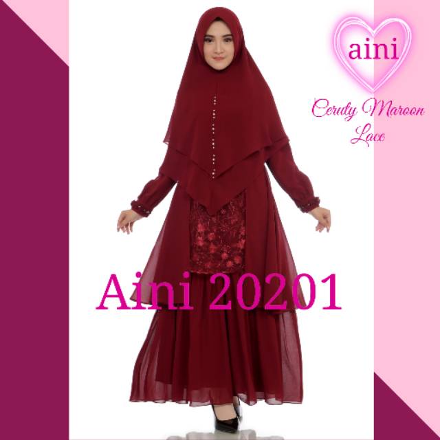Gamis anak/ Gamis ceruty / Gamis couple/ Gamis AINI 20201 maroon