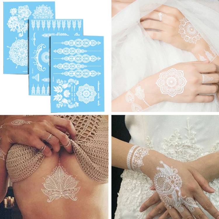 Hena Tatto White Henna Instant Tato Hena Instan Henna Tatto Pengantin Tattoo