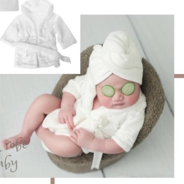 Kostum Handuk Bayi Fotografi Newborn (1 Set Handuk + Jubah Mandi Bayi) untuk Foto