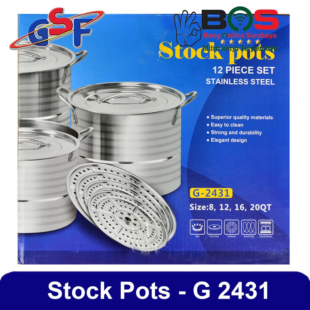 Stocks Pot Steamer Set 12 Pcs Panci Kukus GSF-G2431 GSF G2431