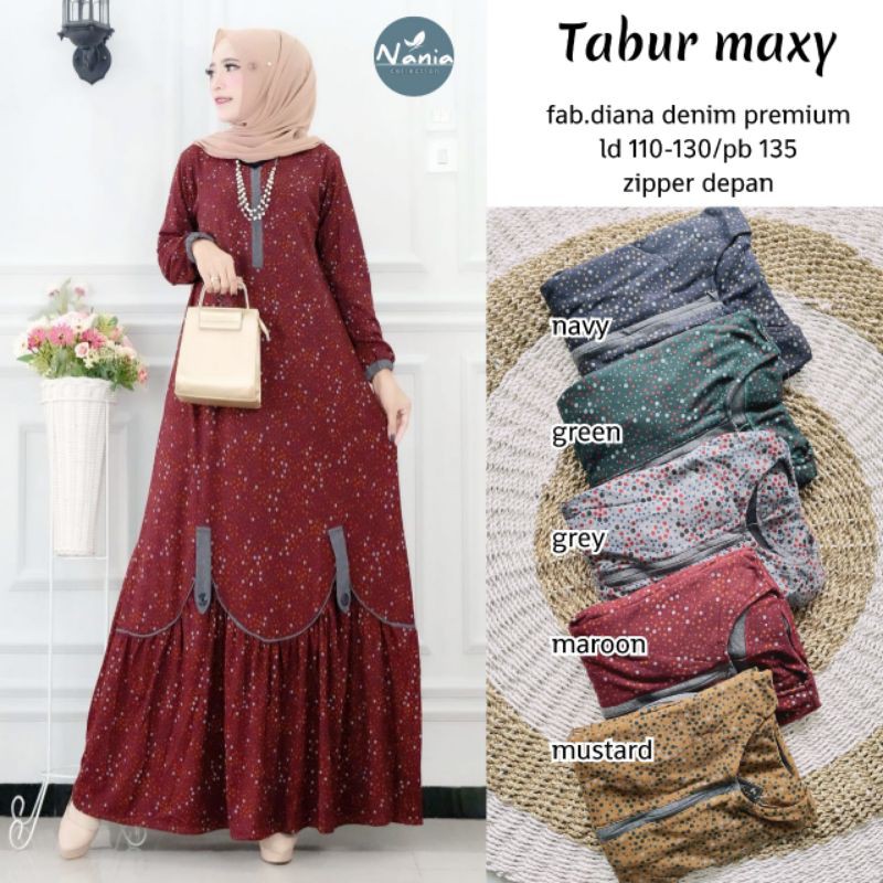 gamis maxy denim