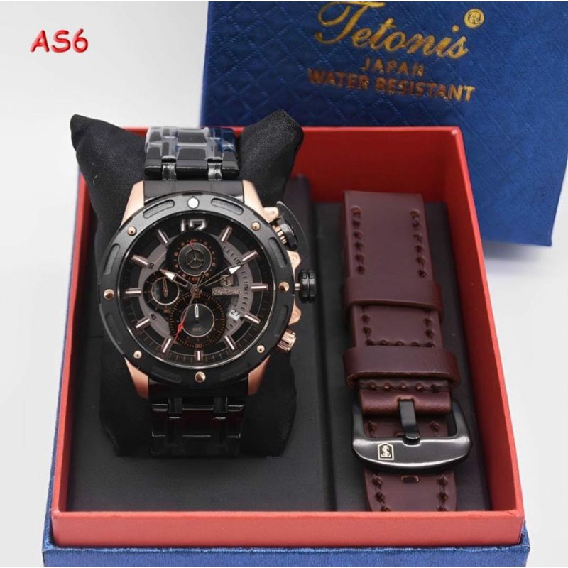 Big Sale Jam Tangan Tetonis Jam Tangan Kulit Fashion Original Chronograph