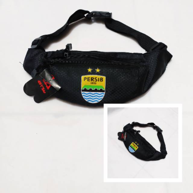 Tas waistbag Persib selempang pinggang murah hitam pria wanita