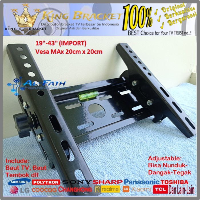 Bracket TV AQUA 19 s/d 43 inch IMPORT QUALITY Garansi 100% cocok