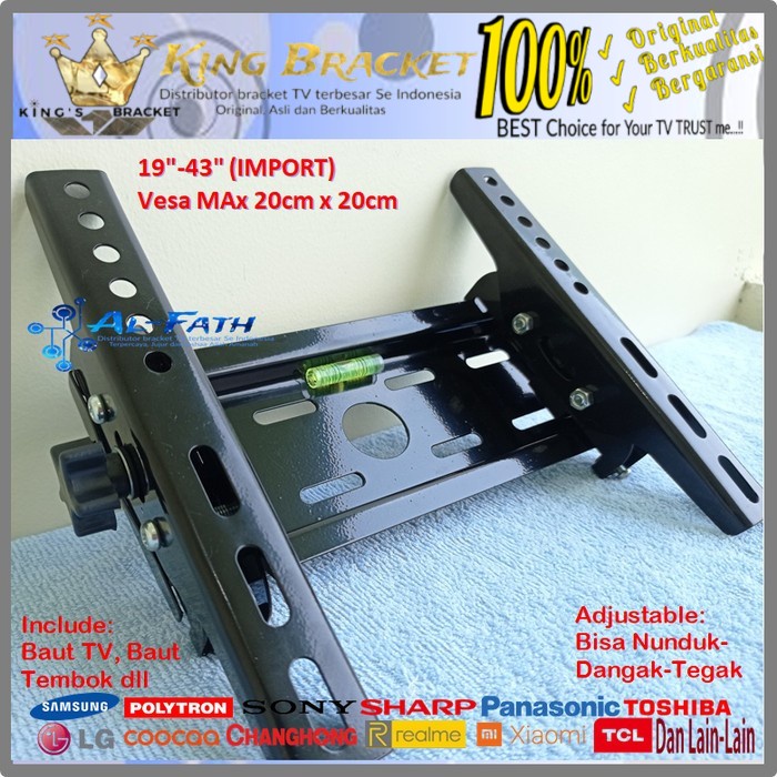 Bracket TV AQUA 19 s/d 43 inch IMPORT QUALITY Garansi 100% cocok