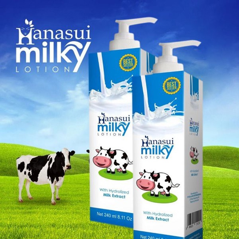 Hanasui Gluta Milky Lotion Pemutih Kulit Melindungi UV Protection BPOM Original