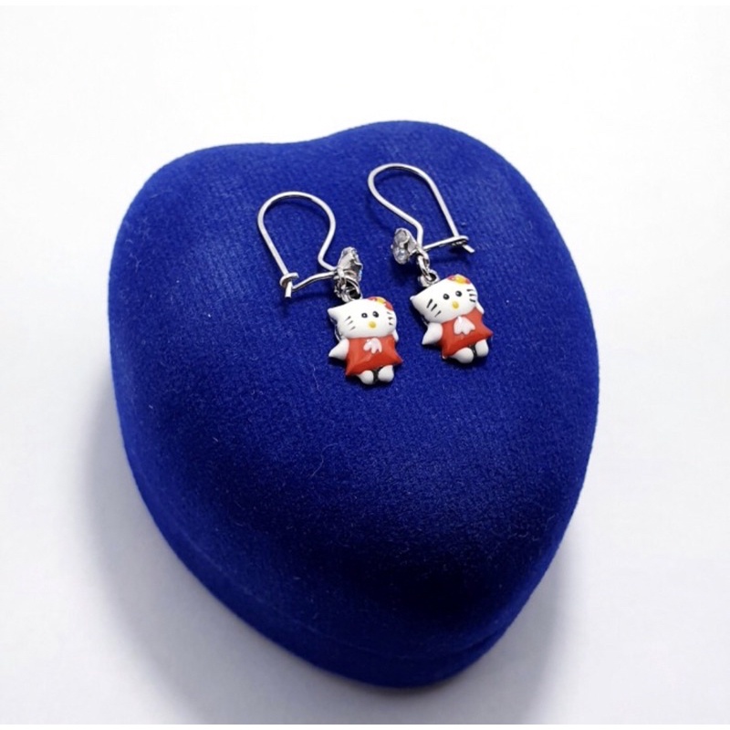 Anting anak perak 925 lapis emas putih anting anak hellokitty perak 925