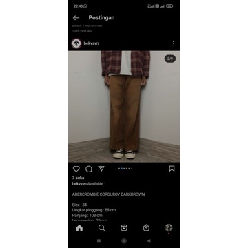 Abercrombie Corduroy Pants darkbrwon