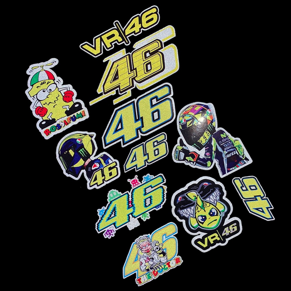 Stiker 46 Rossi AGV Hemlet Bahan Pvckulit Nilon Anti Air Untuk Motor