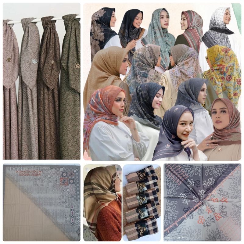 BESTSELLER Hijab Segiempat Voal Motif Printing Lasercut Kerudung Motif Square Grosir Jilbab Murah NN hijab