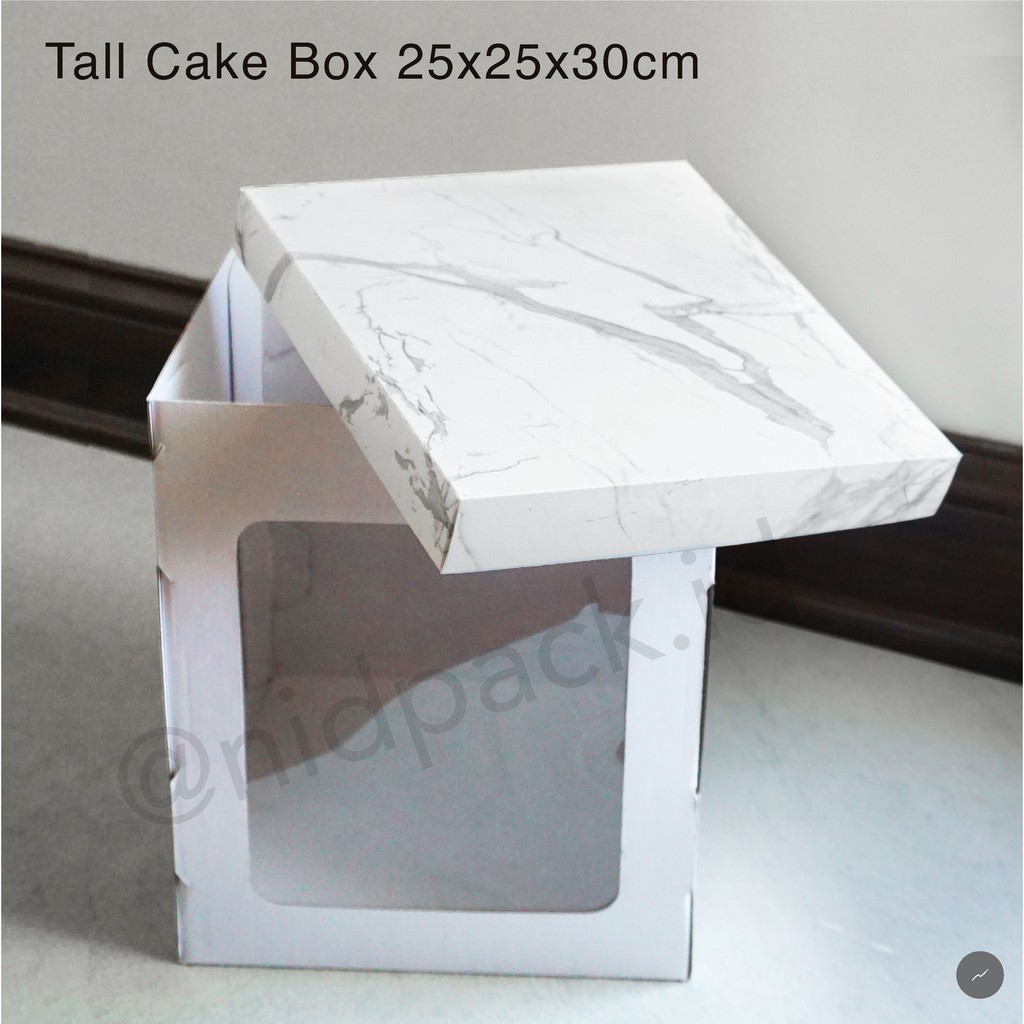 Dus Kue Tinggi Tall Cake Box (PUTIH) 25x25x30 cm (isi 5pcs)