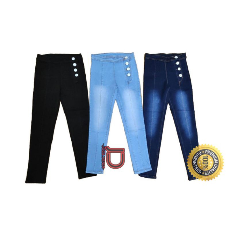 Celana Jeans Anak Tanggung Samping size 24-26 Soft Jeans Tebal/ celana remaja / celana highwaist