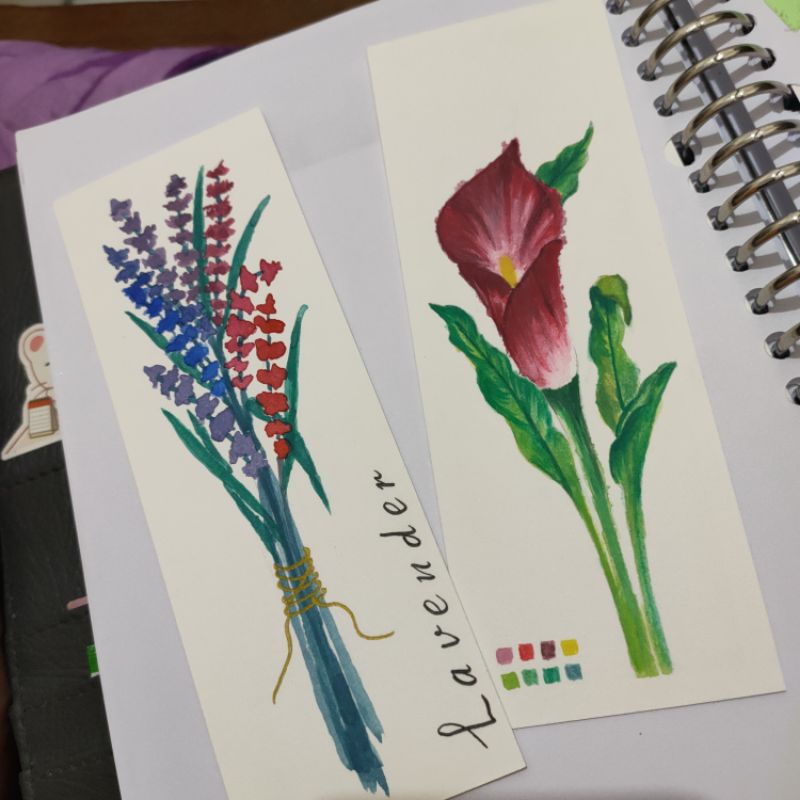 

BOOKMARK ORIGINAL PAINTING / PEMBATAS BUKU UNIK LUKISAN TANGAN (FLOWER SERIES)