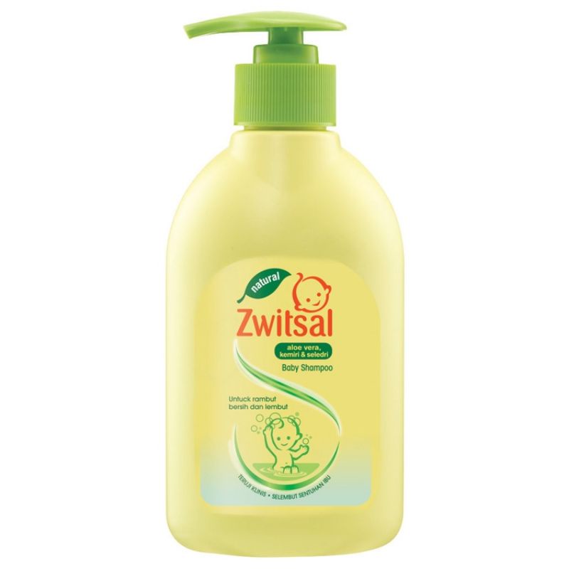 Zwitsal Natural Baby Shampoo AVKS 100ml / 300ml Pump Shampo Bayi Aloe Vera Kemiri Seledri