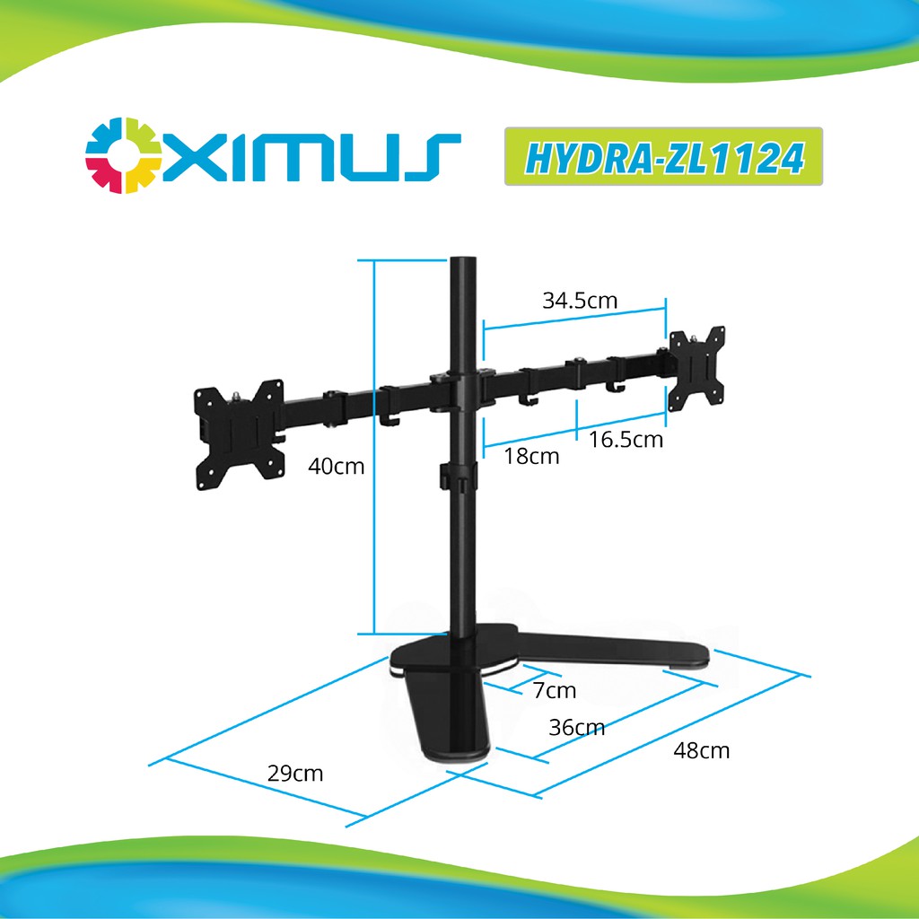 BRACKET MEJA LCD LED TV 2 Monitor 13&quot; - 27&quot; OXIMUS HYDRA ZL1124