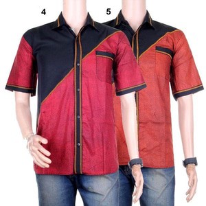 Kemeja Batik Kombinasi Faisal Coklat