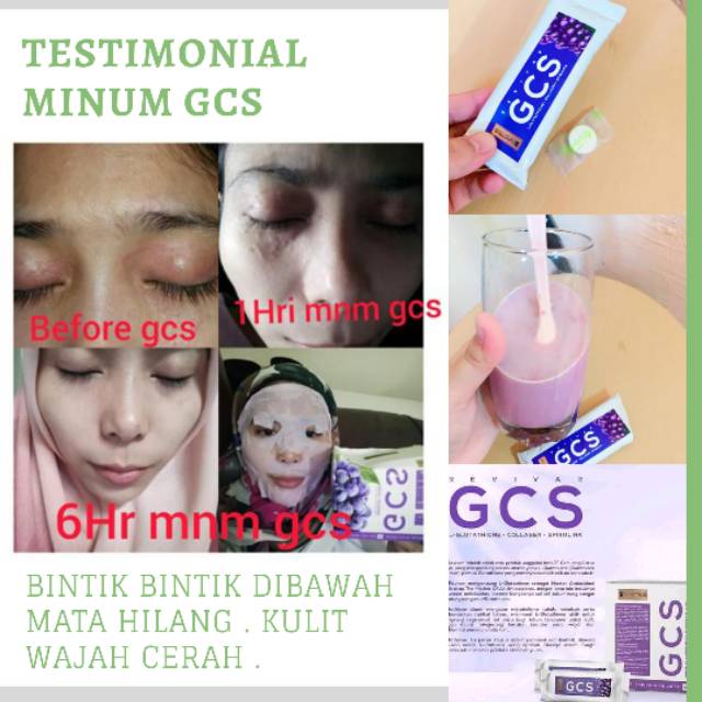 [5 sachet ] GCS REVIVAR MINUMAN 3xGLUTATHIONE COLLAGEN- MINUMAN PEMUTIH KULIT 100% original