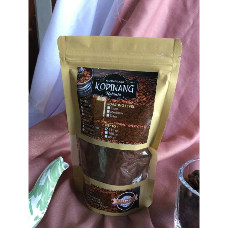 

KOPINANG ROBUSTA NATURAL BIJI/BUBUK (ASLI MAGELANG) 150Gr