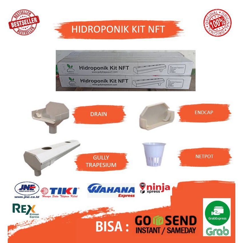 Gully Trapesium Hidroponik NFT ( 5 set gully)