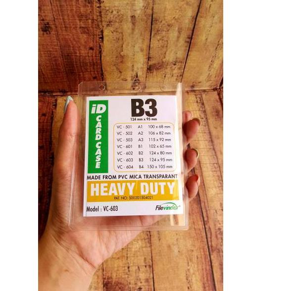 

⭐Ideal⛄ 20Pcs (1Pak) Card Case B3 / Glue Card / Name Tag Tebal / Plastik Tempat ID Card