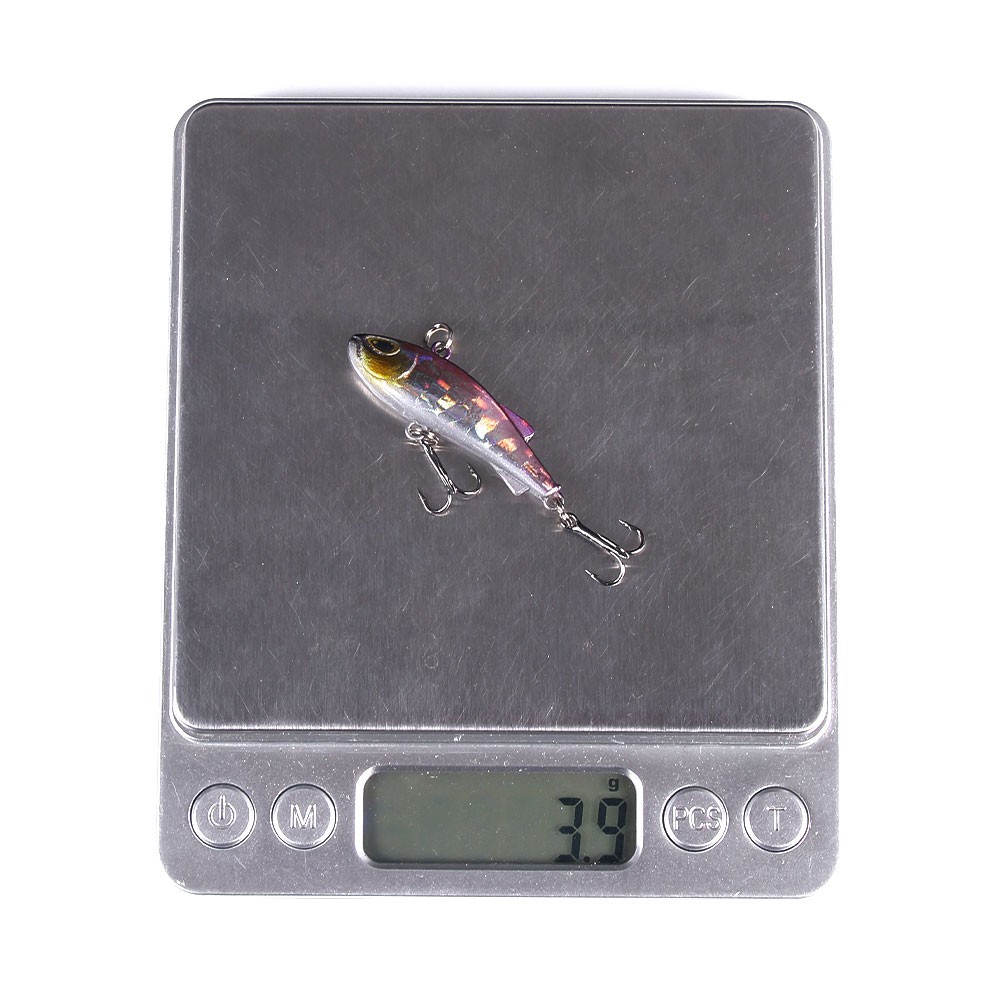 HENGJIA 10PCS/Lot Umpan Pancing Mini VIB Fishing Lures 4cm/4g Metal Casting Sinking Lure Bait Luminous Artificial Bait Fishing Tackle