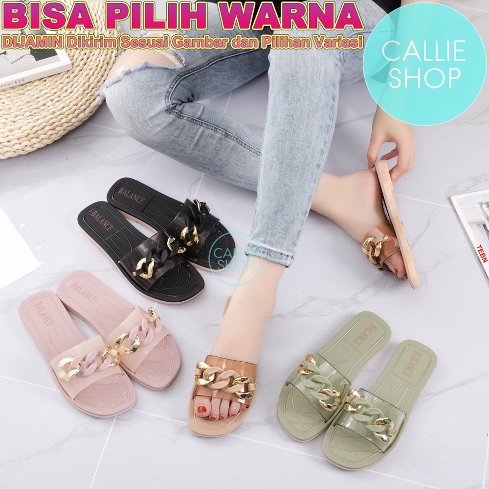 Sandal Wanita Gold Chain Jelly Balance 1176A-239 RNT4MIKA