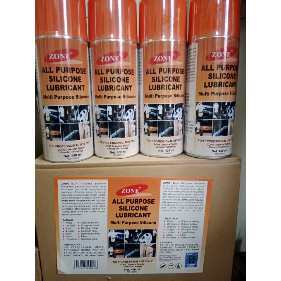 Zone Silicone Silikon Spray Pelumas Pintu Karet Kaca Anti Karat Power Window All Purpose Lubricant