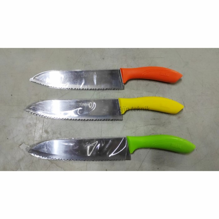 Pisau dapur stainless ideal X575B gerigi pisau ikan pisau roti