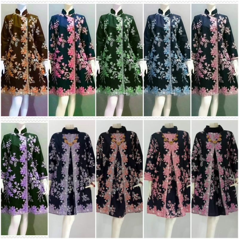 TUNIK BATIK UNGGUL JAYA WARNA HITAM SAKURA