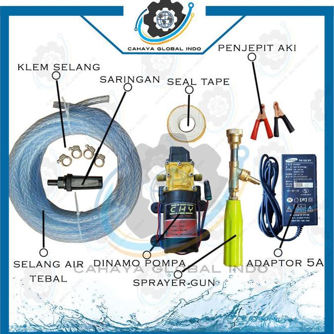 COD AKTIF]] Alat Steam Pompa DC set mesin cuci AC motor mobil steam power sprayer BIG SALE Kode 497