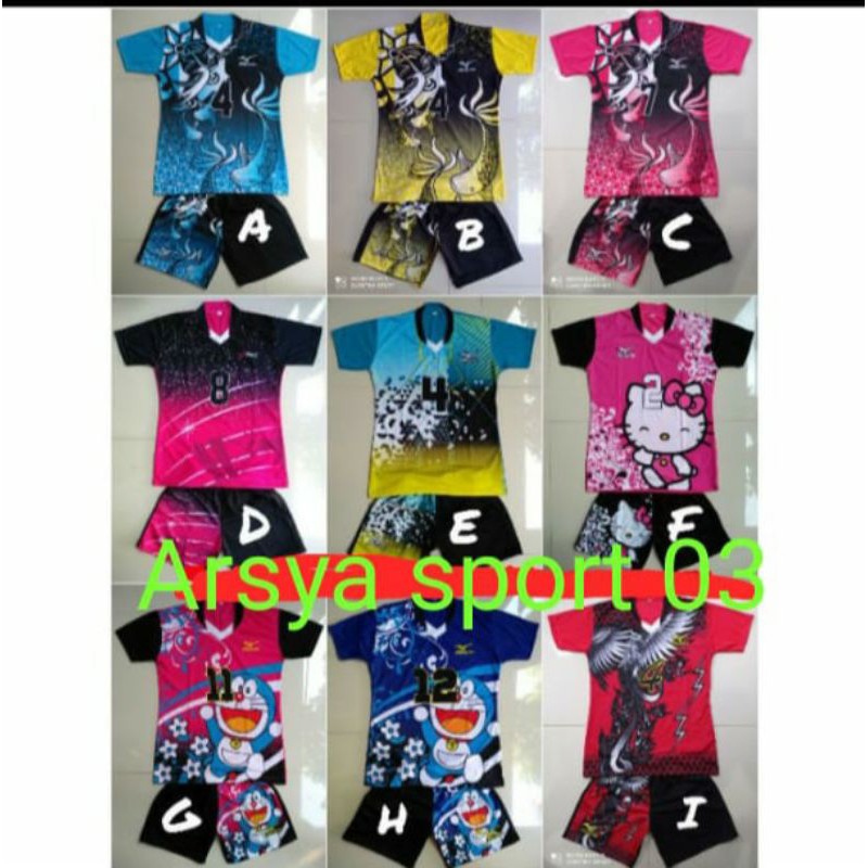 kostum voli Mizuno printing cewek