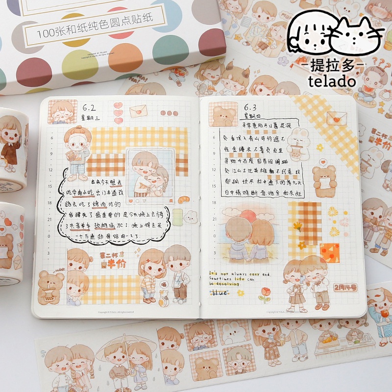 Stiker Buku Cute / Sticker Lucu / Stiker KAlender Transparan / High Quality